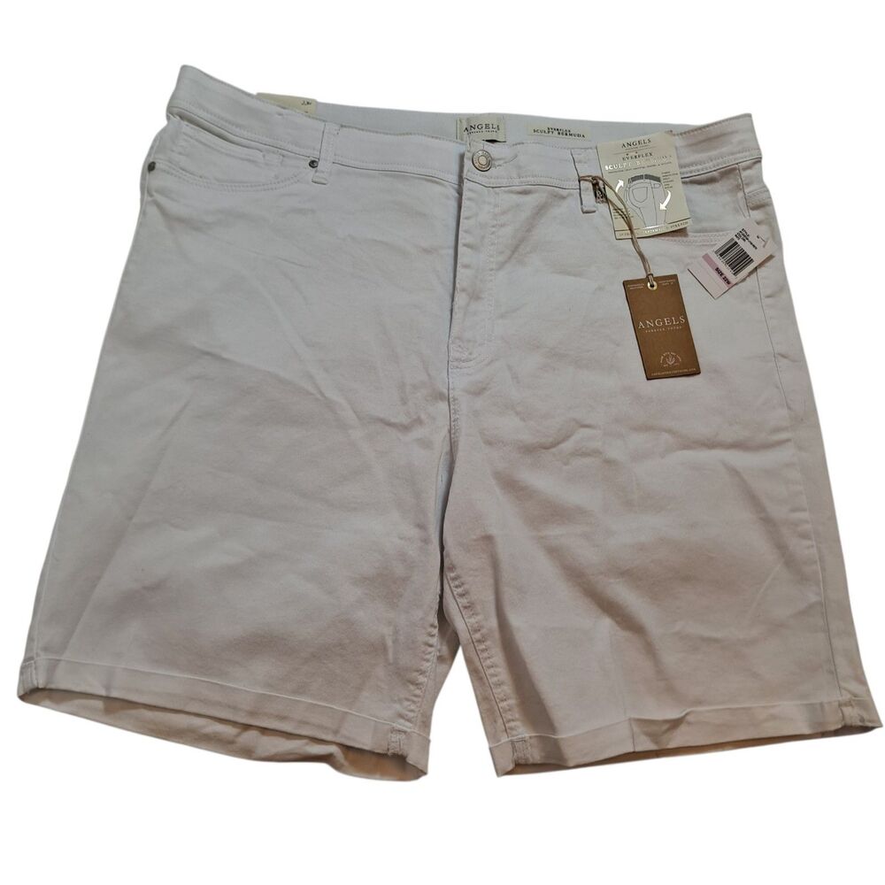 Angels Forever Young Womens Plus Bermuda Shorts Size 22W White Stretch